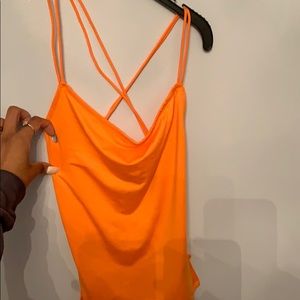 orange crop top